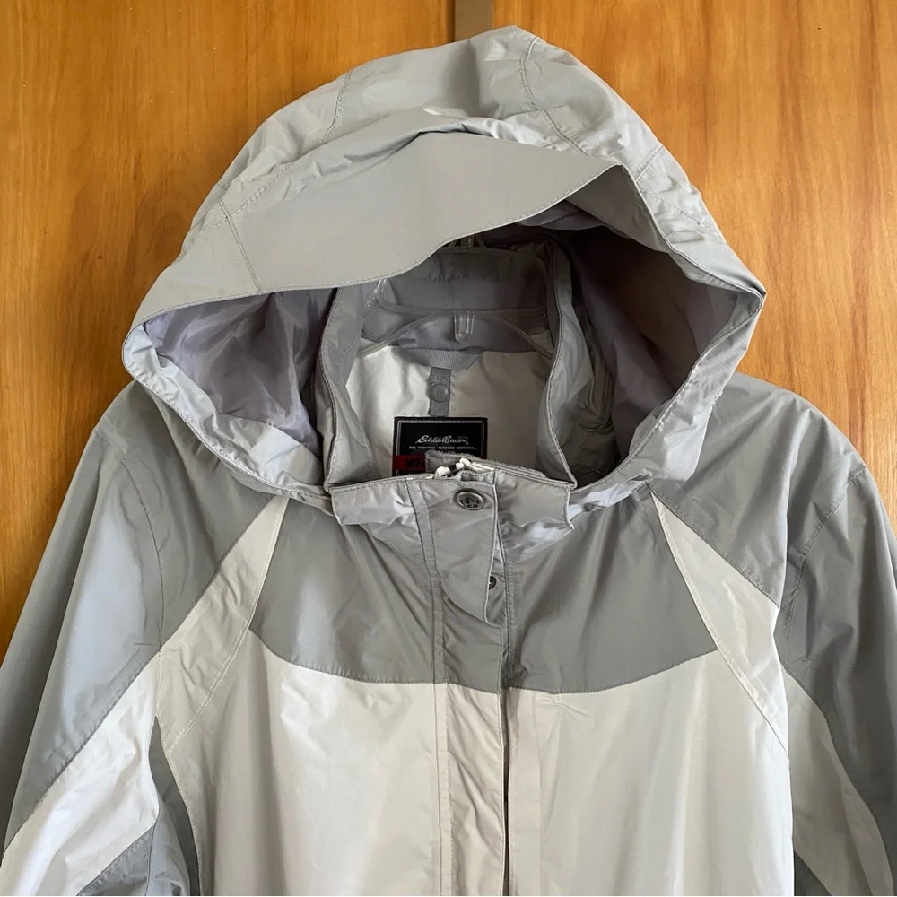 Eddie Bauer NWT WeatherEdge Jacket Mid Weight Shell White Gray Women’s XXL - Picture 2 of 16